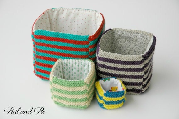 Knit Stacking and Nesting Blocks 100% Wool For Baby, Pretend Play, and Storage:)