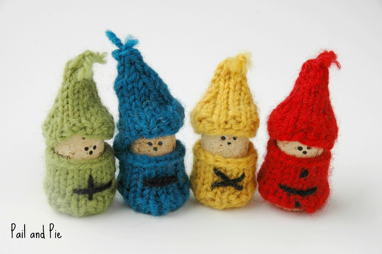 Waldorf Math Cork Gnomes Plus Minus Times and Divide for Math Functions or Play Environmentally Friendly Upcycled Wine Corks