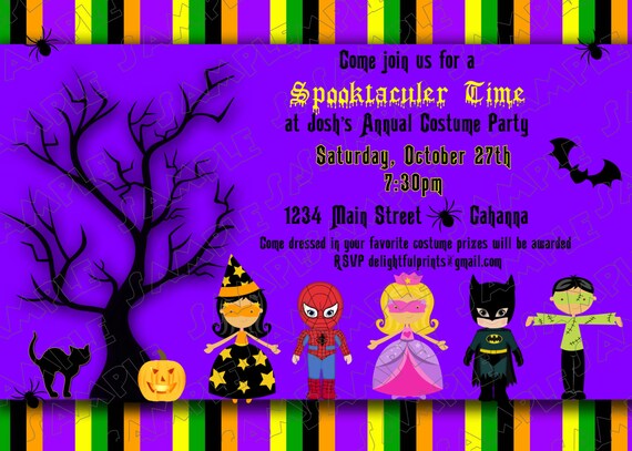 Halloween party kids costume invitation...DIY you print custom photo card by delightfulprints Il_570xn