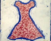 Little Dress Painting - Simple Blue