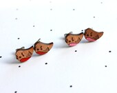 Wooden Laser Cut Bird Earrings