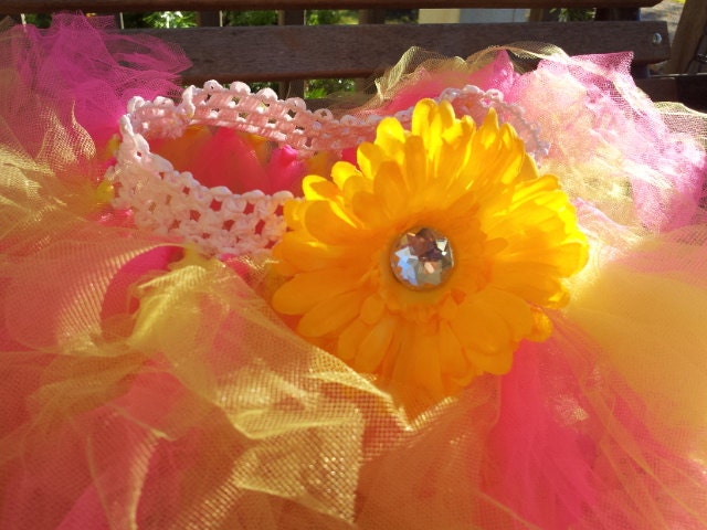 Pink and Yellow 18 Month to 5T Fairy Princess Tutu Set
