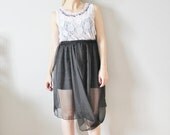 SALE Chiffon Black Skirt 2 layer skirt black sheer