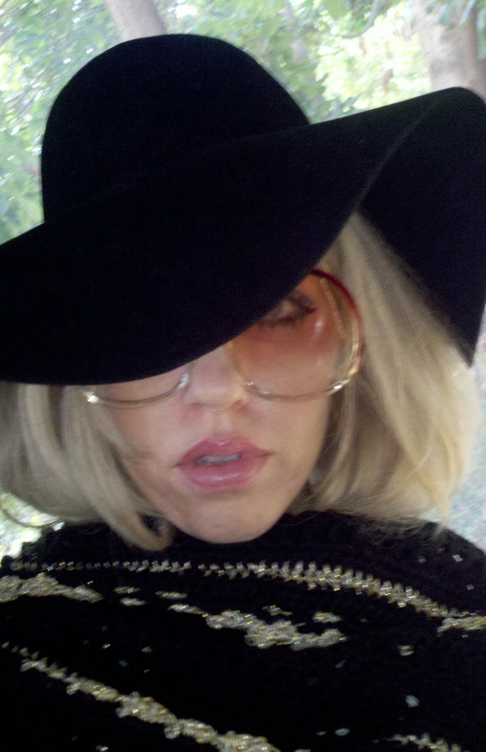 Bohemian 70s Floppy Black Hat