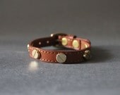 French Stud Leather Bracelet(CALF Color Leather)