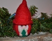Santa Ball Ornament Felted Red