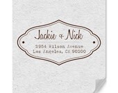 Vintage Inspired Border Customizable Address Rubber Stamp