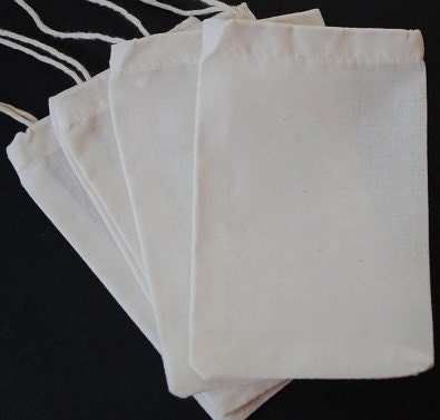 30 Organic Muslin Bags, 3"x4" Food Safe drawstring favors bag, bath tea bag, organic wedding favors