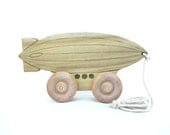 Zeppelin Pull Toy - Blimp Push Toy - Airship Wooden Toy