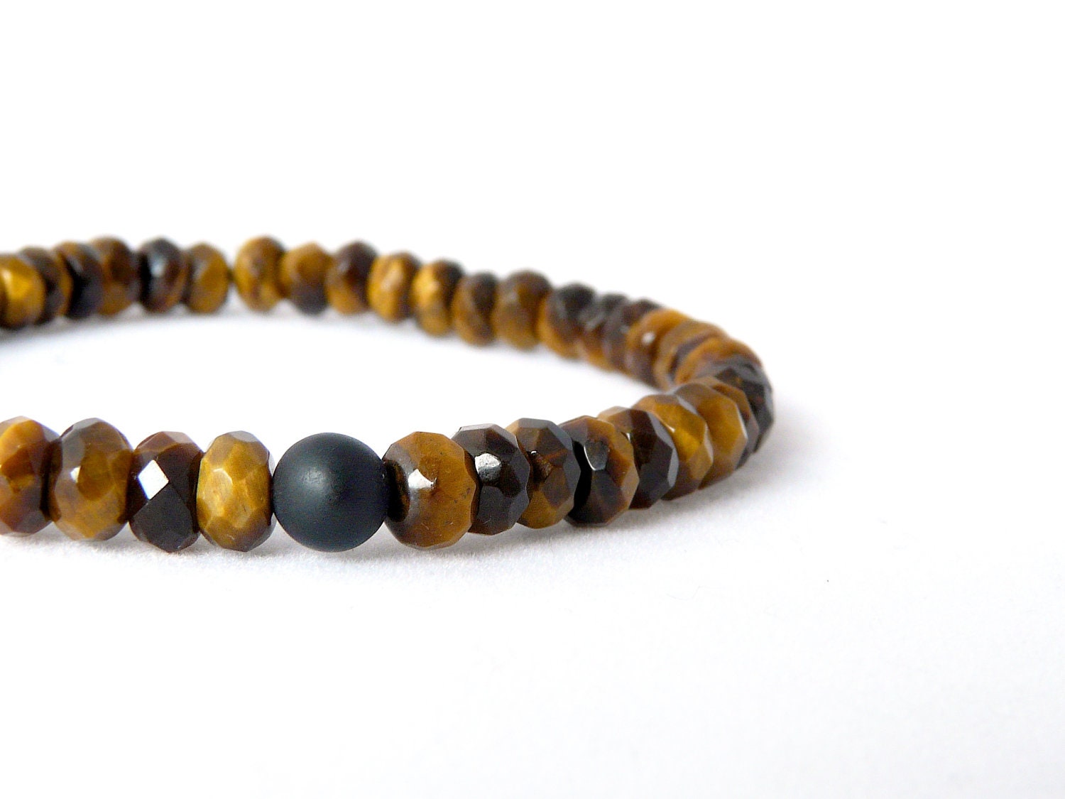 tigers eye bracelet. tiny rondelles. delicate. mustard brown and black. shiny jewellery. unique gift. teen stocking stuffer