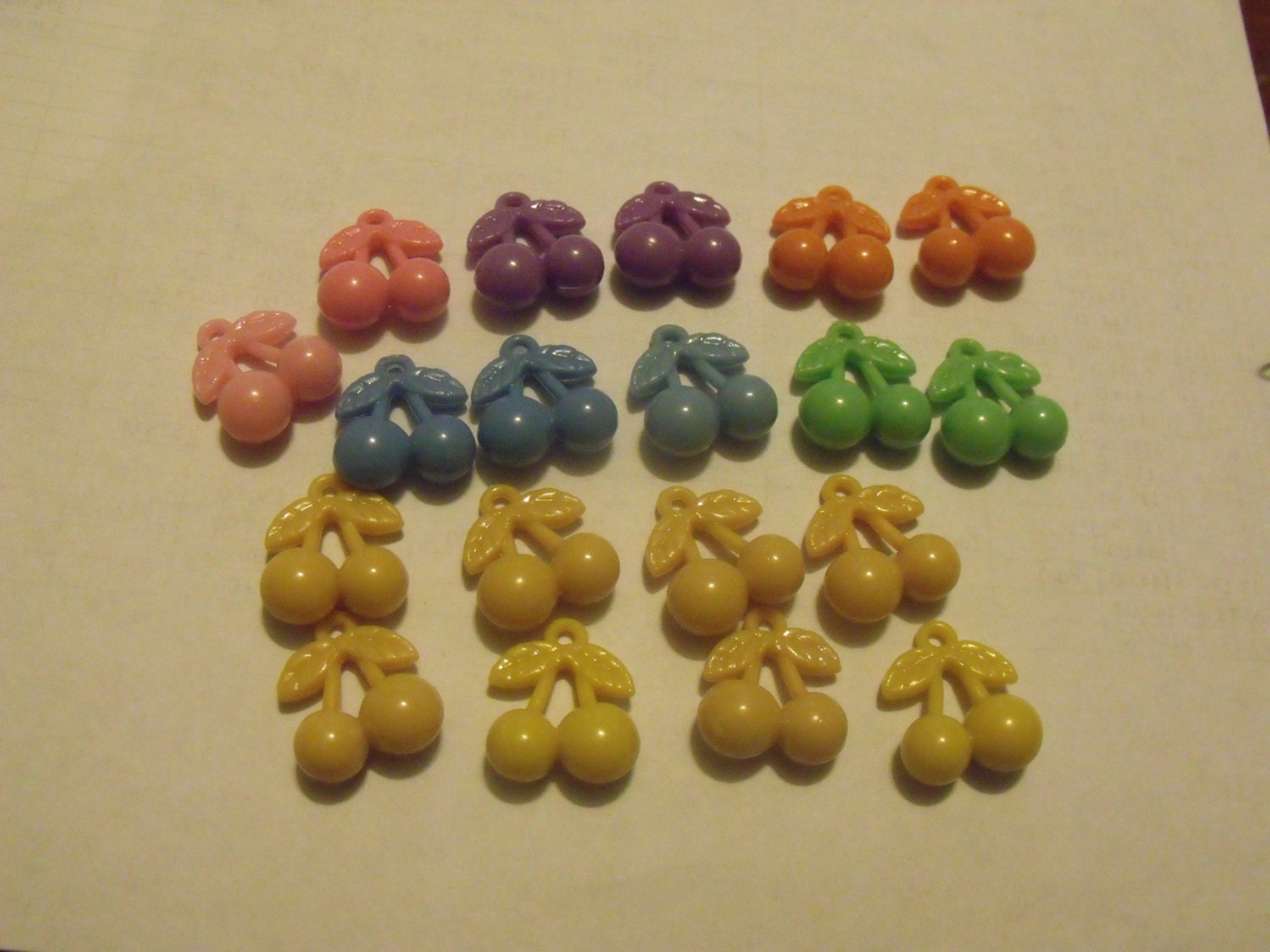 Destash of plastic cherry charms