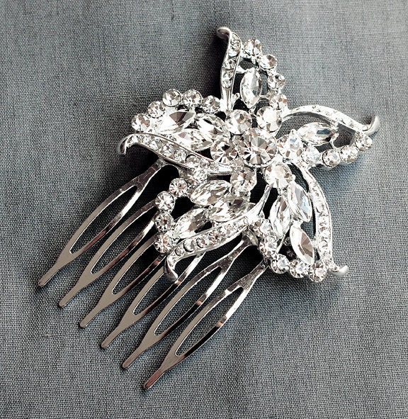 SALE Rhinestone Bridal Hair Comb Beach Wedding Jewelry Crystal Starfish Clip FREE Shipping US CM056LX