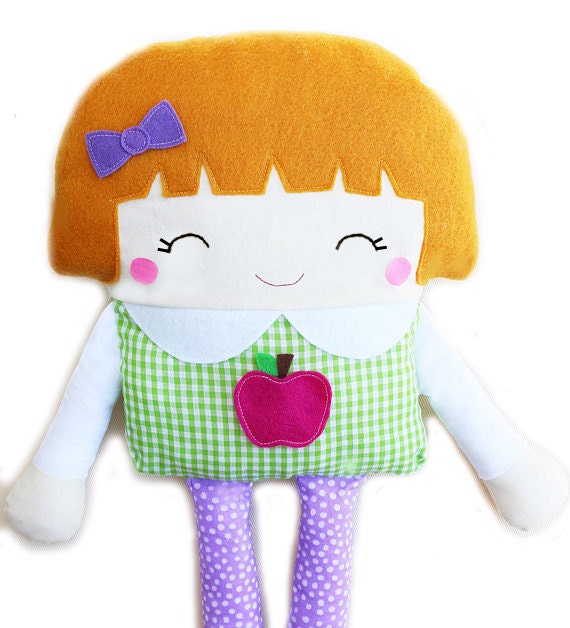 Schoolgirl Doll Sewing Pattern Girl Doll Softie PDF Childrens Sewing Pattern Fabric Doll