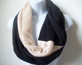 Vintage Lace and Black Infinity Scarf