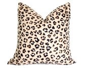 Leopard Print Linen Blend 17" Pillow Cover