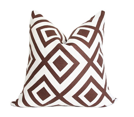 La Fiorentina David Hicks - Bark & Ivory colorway - 20x20 Designer Pillow Cover single-sided