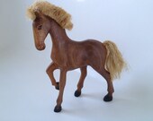 Large Vintage Wooden Horse Figurine
