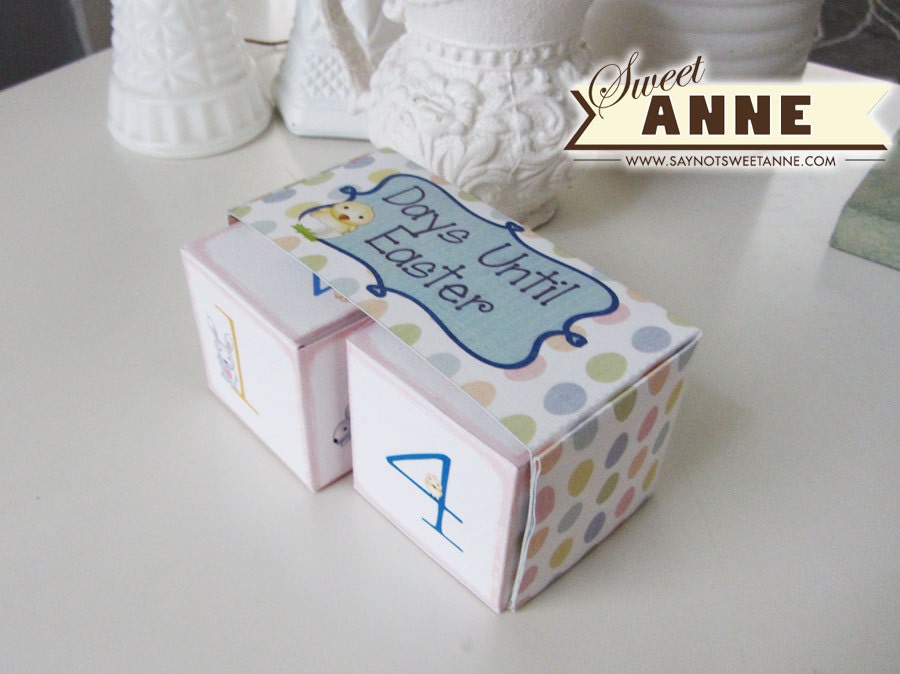 Easter Countdown Block Set Digital Template- Bunnies & Chicks