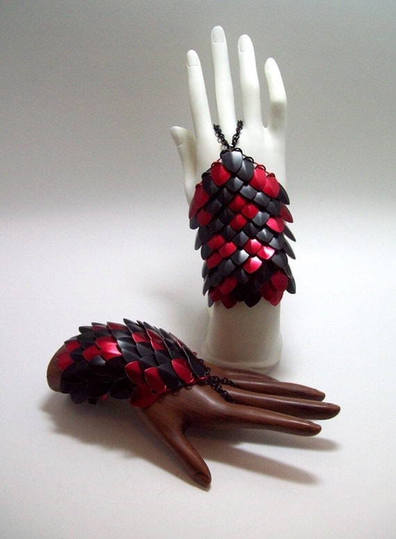 slave bracelets, bellydance jewelry, chainmaille handflowers, tirbal, dragon costume, burning man, fantasy armor
