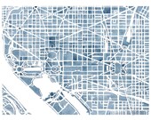Washington DC 8x10 Blueprint City Map Print Decor