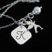 Personalized Necklace - Hand Stamped Jewelry - Monogram Necklace -  Sterling Silver - Initial Necklace - Custom Pearl & Angel Protection