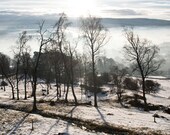 New Year photography, misty England landscape, winter valley and trees photograph, County Durham decor. 8x10 fine art photo. UK seller