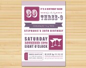 Dirty 30 Birthday Party Invitation - DIY Digital Printable File -  Postcard