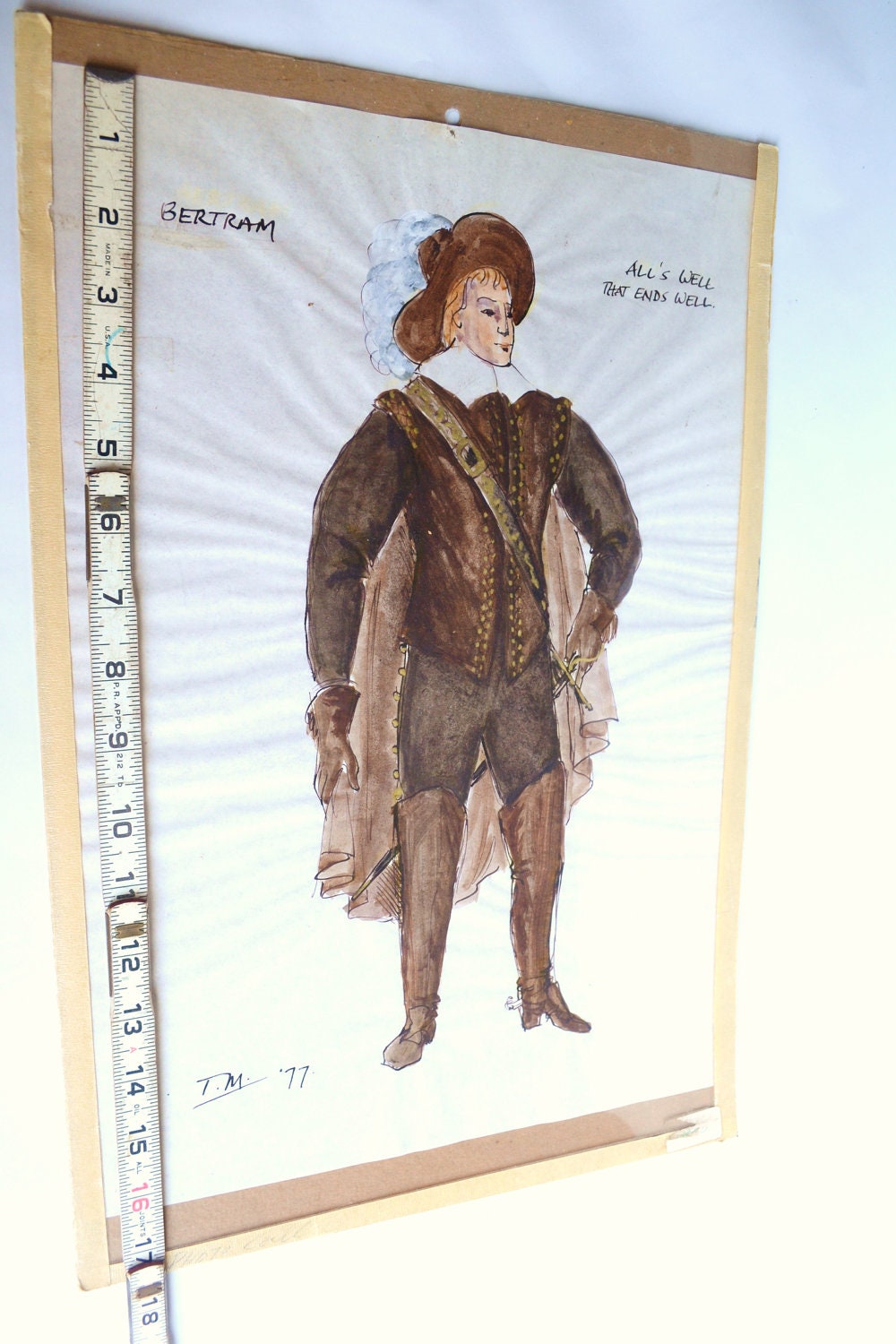 Tanya Moiseiwitsch Theater costume original artwork  for a Shakespeare production