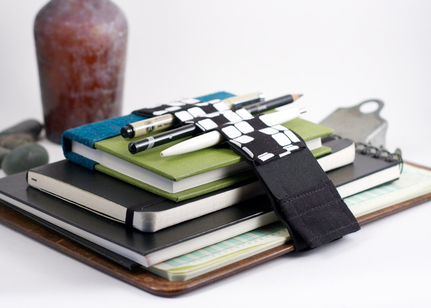 Adjustable Velcro Bandolier  /  Crossword ( pencil case alternative )