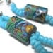 Eyptian Style King Tut and Pyramids Polymer Clay Turquoise Blue Earrings