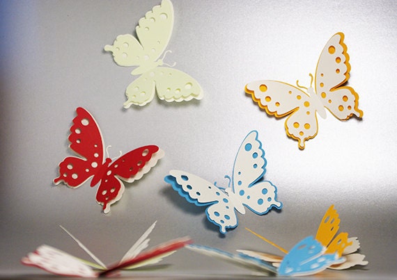 3D Butterfly with Sticker, Wedding Decoration, Home Decor, Cutout ...