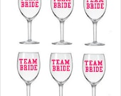 Personalized Wine Glass Decals Set of 6 Bridal Bachelorette Party