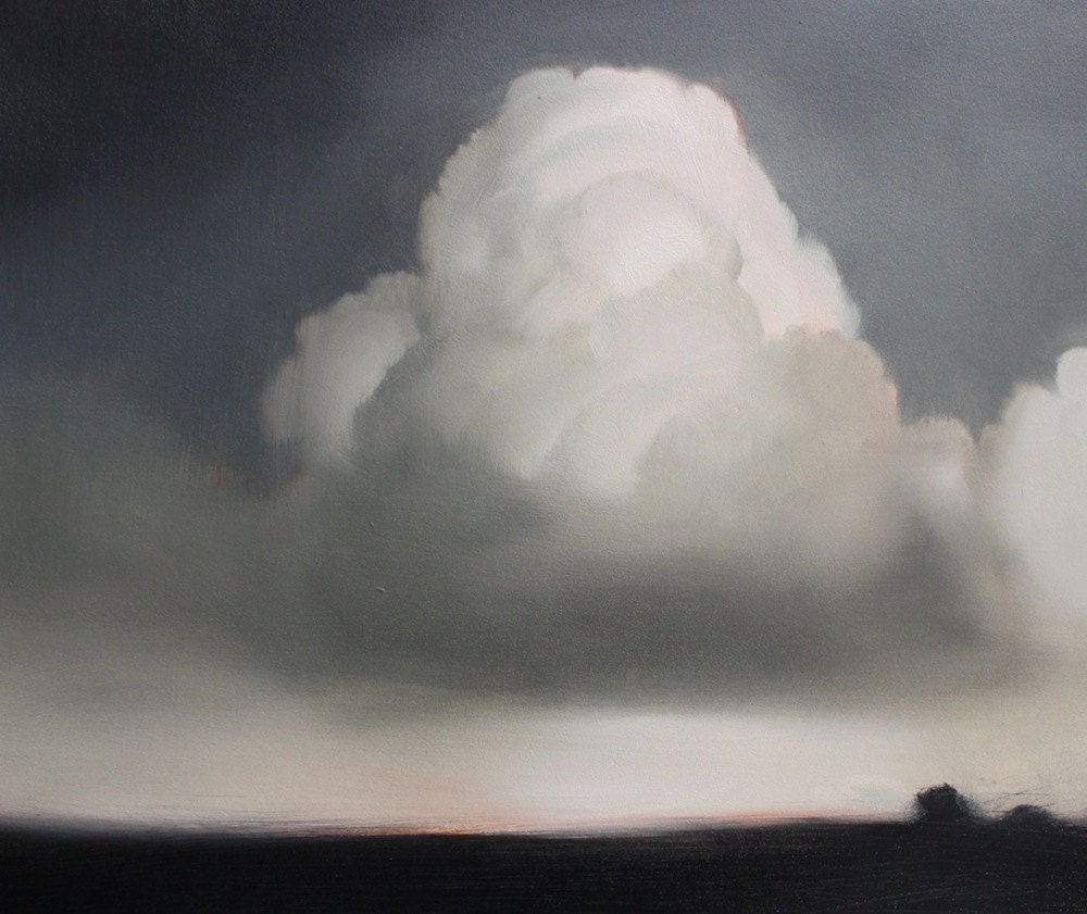 Grey and White Cloud Painting