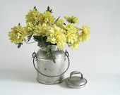 Vintage Metal Cream Pail Milk Can - Farmhouse Decor
