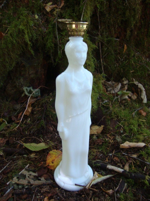 Avon Milk Glass Greek / Roman Goddess Bottle