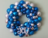 JOYFUL BLUES of HANUKKAH or Christmas Ornament Wreath
