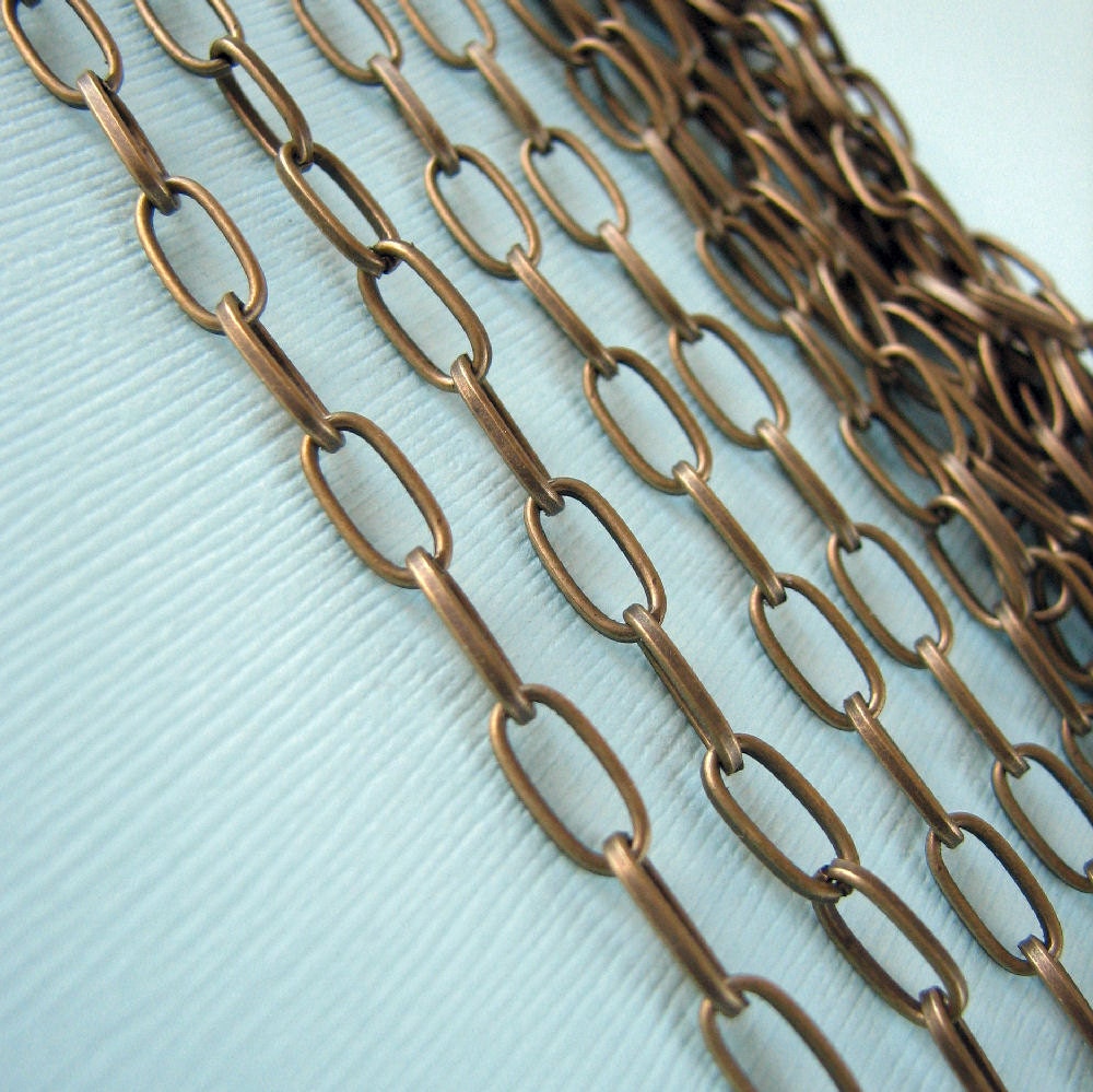 Bronze Chain - Open Link Oval Chain Findings 10mm x 4.5mm ... SOLD PER 10 FEET -- Lead, Nickel, & Cadmium Free Jewelry Finding 20353