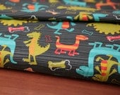 Dino Dudes in Gray Fabric by Michael Miller - 1 yard