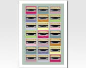 Art Print A3 Print 80's Greatest Hits Cassette Tape Home Décor Original Design by Adidit Print no. 155