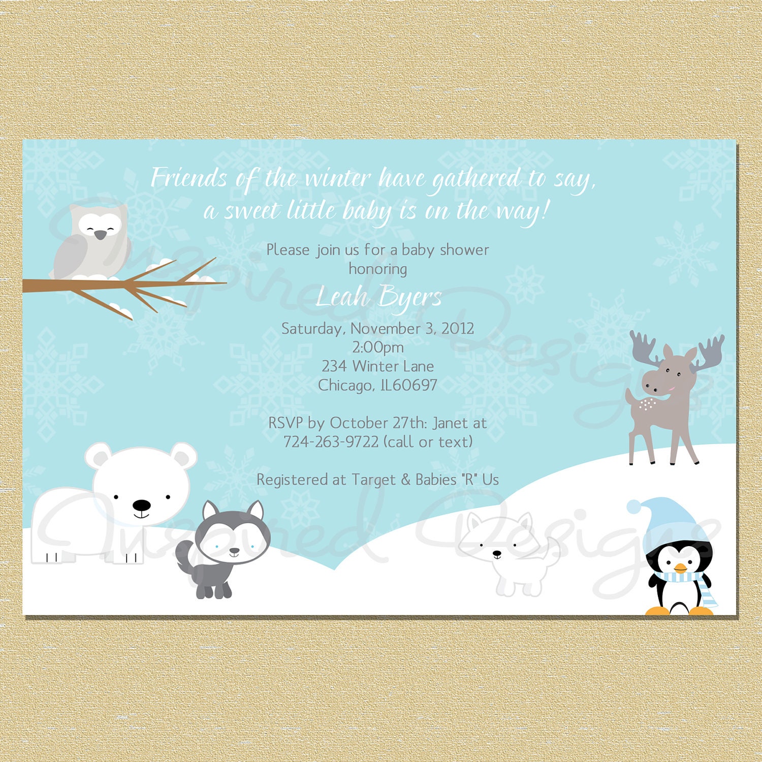 Winter Friends...Winter Baby Shower Invitation (Neutral - Boy or Girl) Il_170x135