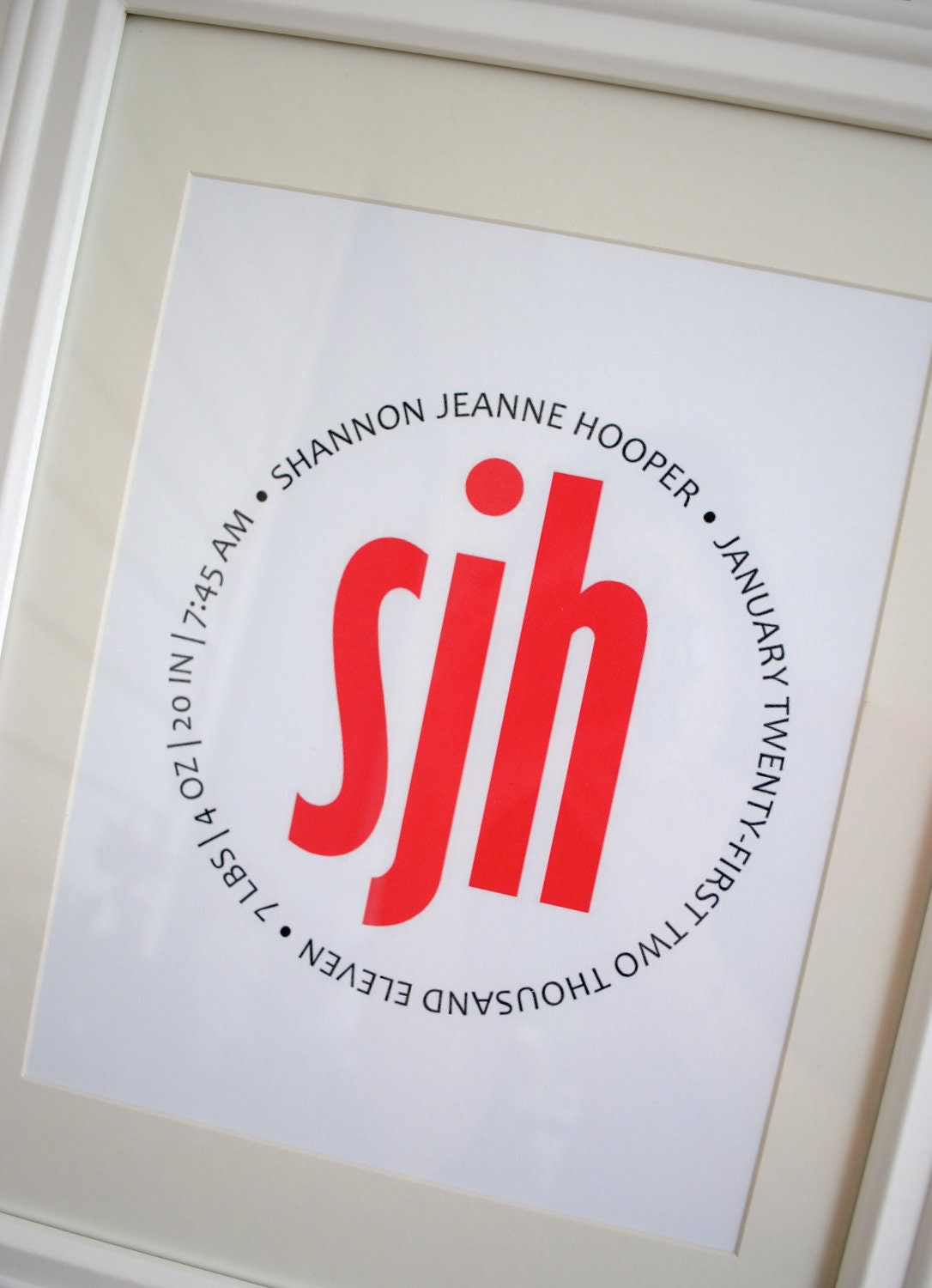 FRAMED Personalized Baby Stats - "The Shannon"