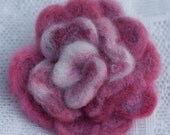 Needle Felted, Variegated Pink Rose Hair Clip