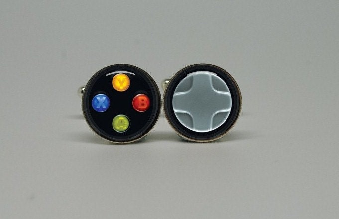 Silver Cuff Links with Xbox Controller gift for birthday or fathers day