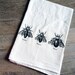 Bee Trio Screen Printed Kitchen Flour Sack Tea Towel - Earth Friendly and Reusable
