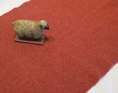 Felted Wool Fabric, Fat Quarter Yard, Red and Gold Honeycomb, J596