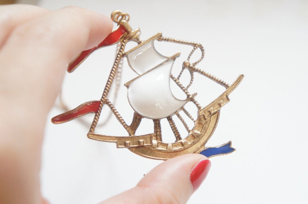 Ancient Sailing Ship Necklace
