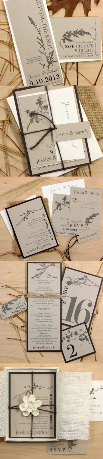 Ivory Romance - Rustic & Chic Wedding Envelope or Boxed Invitations - Purchase to Start the Ordering Process