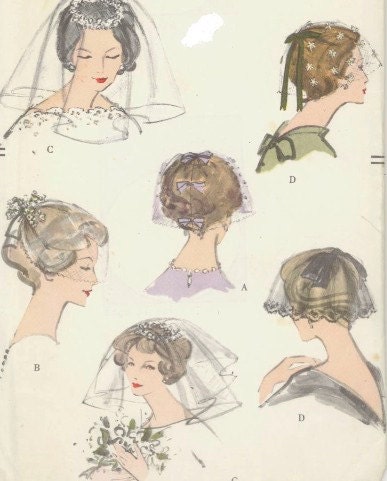 Vintage 1950s Vogue 9568 Wedding Veils