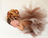 Ready to Ship Newborn Baby Photo Prop Chocolate Brown & Ivory Tutu Set