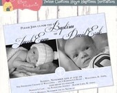 Twins Custom Baby Boys Baptism Invitation - Customize Your Colors - DIY Printable File Il_170x135